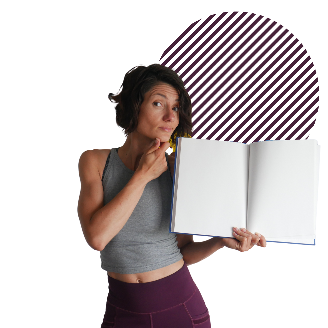Allison holding a blank notebook